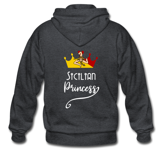 Sicilian Princess Gildan Heavy Blend Adult Zip Hoodie - deep heather