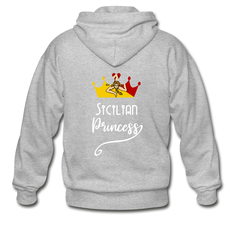 Sicilian Princess Gildan Heavy Blend Adult Zip Hoodie - heather gray
