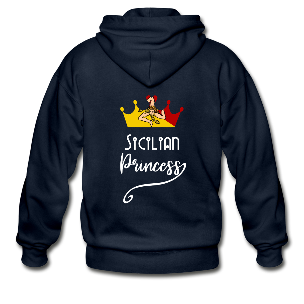 Sicilian Princess Gildan Heavy Blend Adult Zip Hoodie - navy