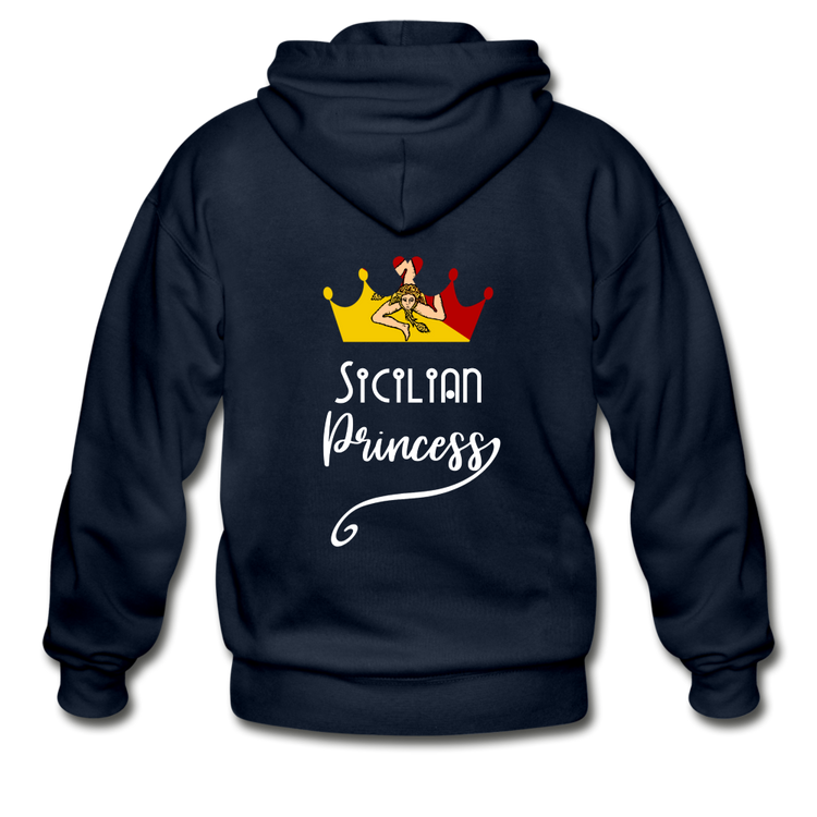 Sicilian Princess Gildan Heavy Blend Adult Zip Hoodie - navy