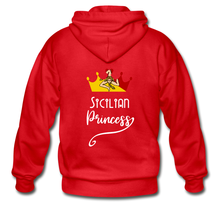 Sicilian Princess Gildan Heavy Blend Adult Zip Hoodie - red