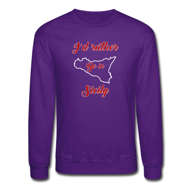 I'd rather be in Sicily Crewneck Sweatshirt - purple