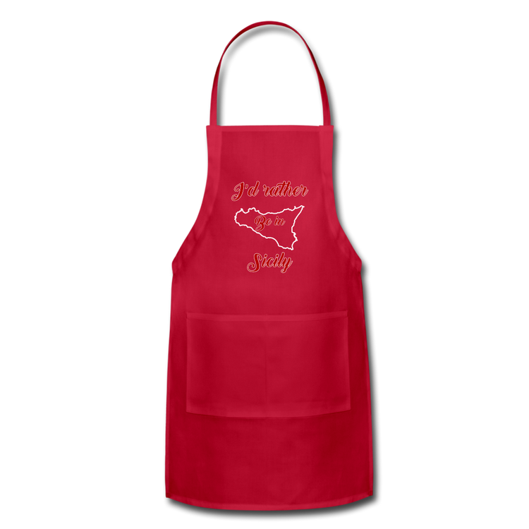 I'd rather be in Sicily Apron - red
