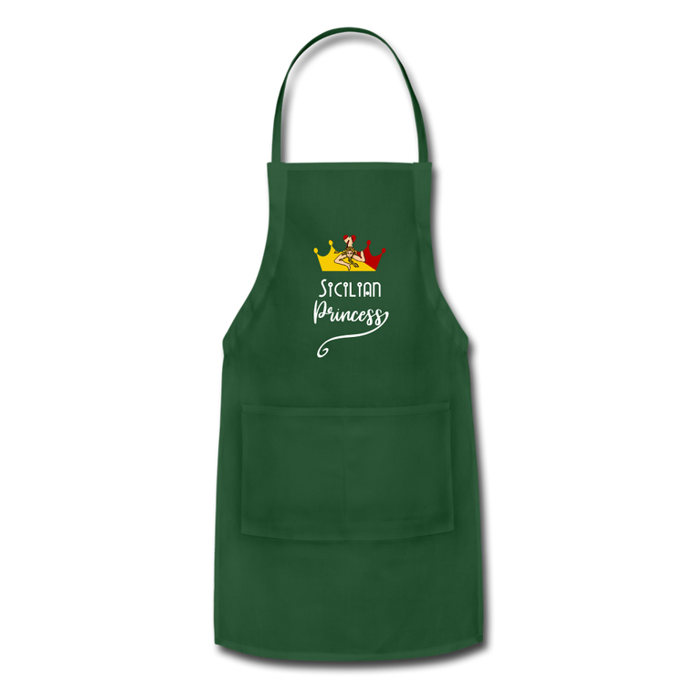 Sicilian Princess Apron - forest green