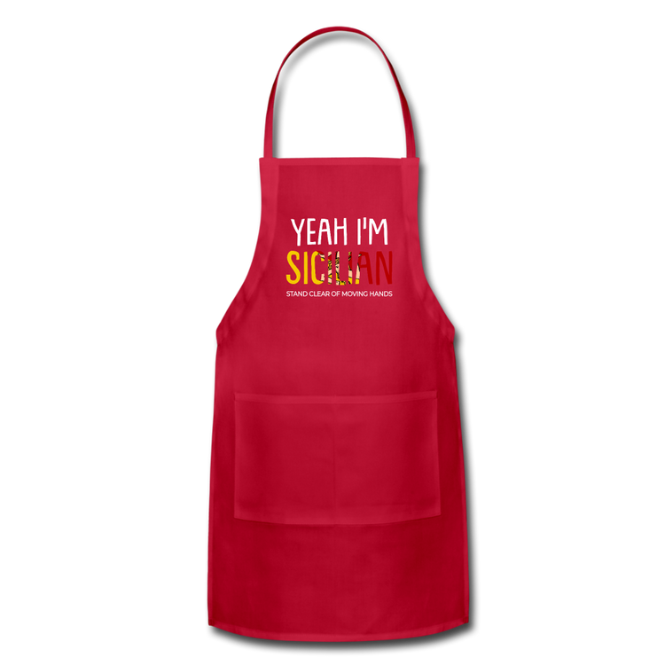 Yeah I am Sicilian Apron - red
