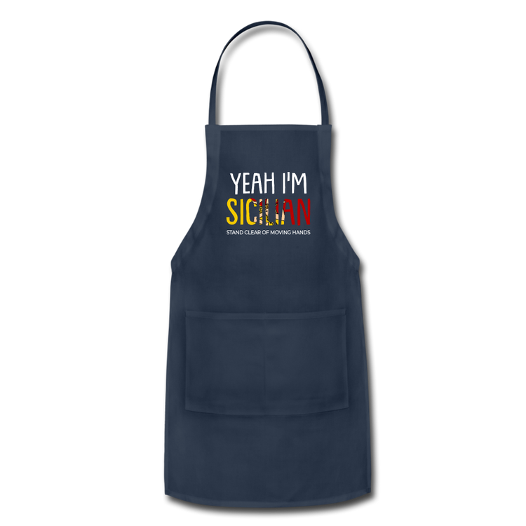 Yeah I am Sicilian Apron - navy