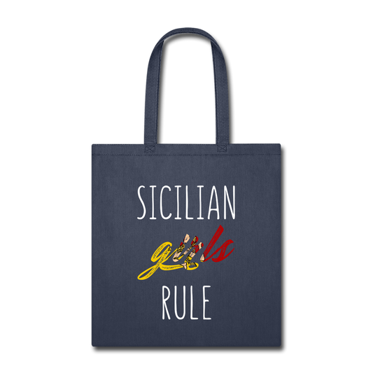 Sicilian girls rule Cotton Tote Bag - navy