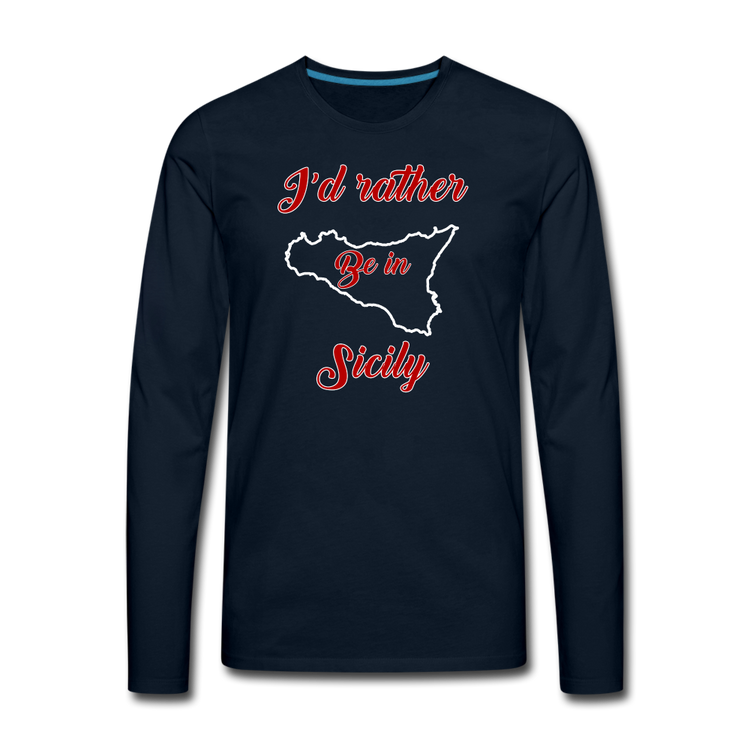 I'd rather be in Sicily Men's Longsleeve - deep navy