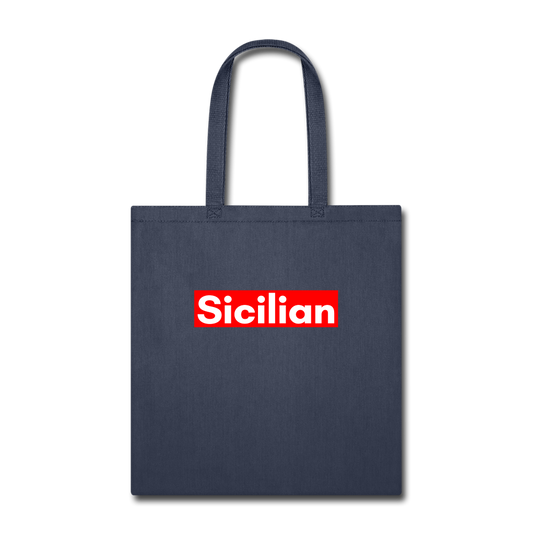 Sicilian Cotton Tote Bag - navy