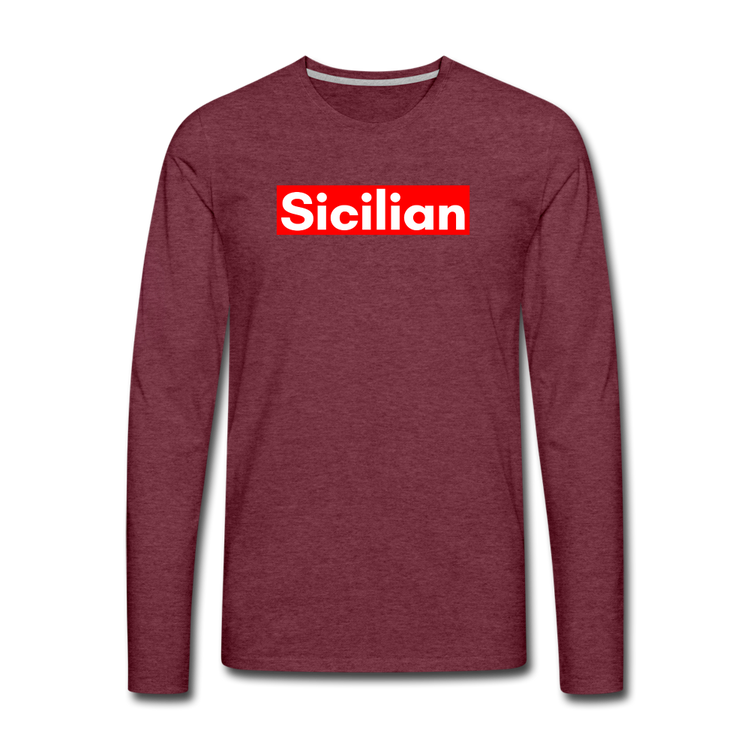 Sicilian Men's Longsleeve - heather burgundy