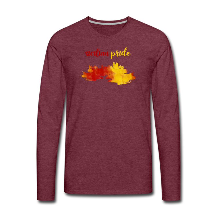 Sicilian Pride Men's Longsleeve - heather burgundy