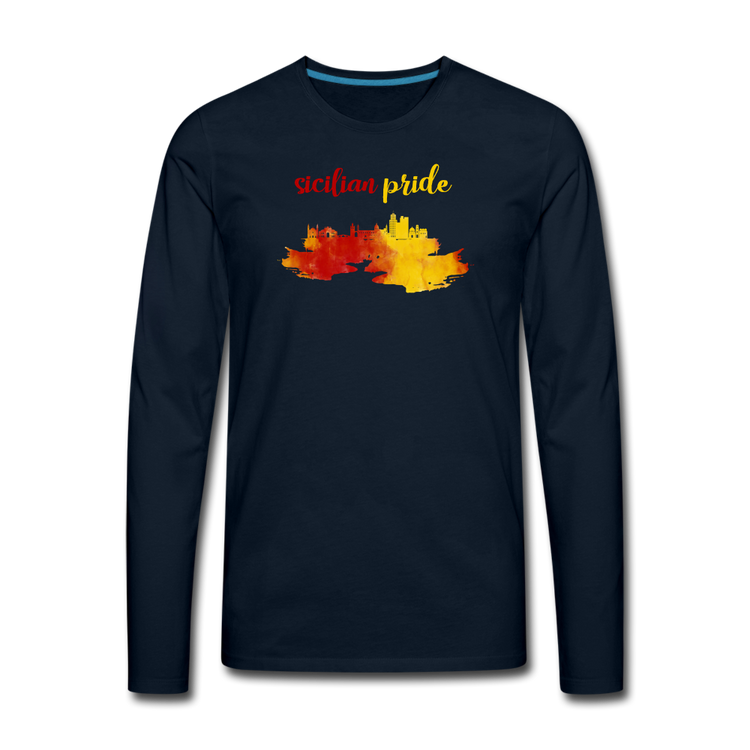 Sicilian Pride Men's Longsleeve - deep navy