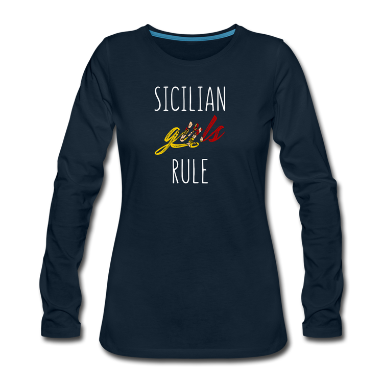 Sicilian girls rule Women's Longsleeve - deep navy