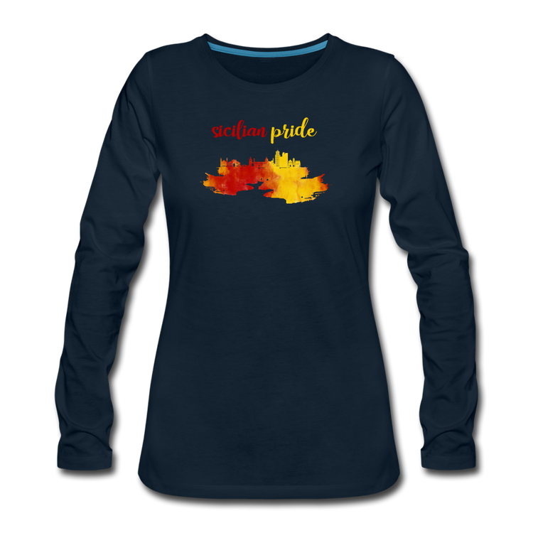 Sicilian Pride Women's Longsleeve - deep navy