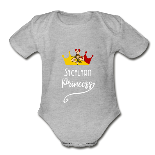 Sicilian Princess Organic Onesie - heather grey