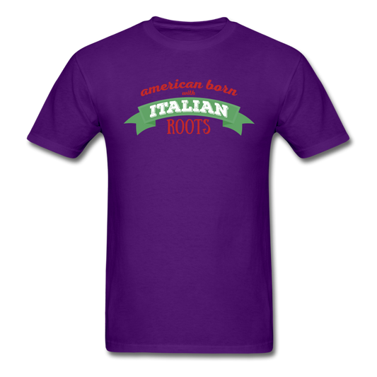 American born with Italian roots T-shirt - purple