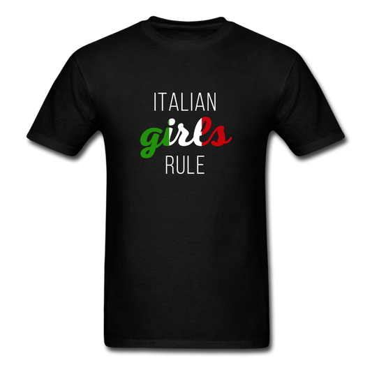 Italian girls rule T-shirt - black