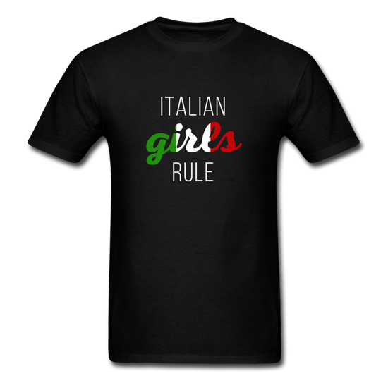 Italian girls rule T-shirt - black