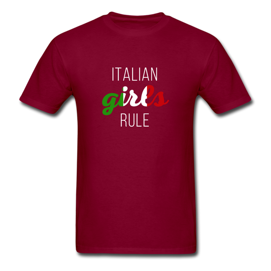 Italian girls rule T-shirt - burgundy