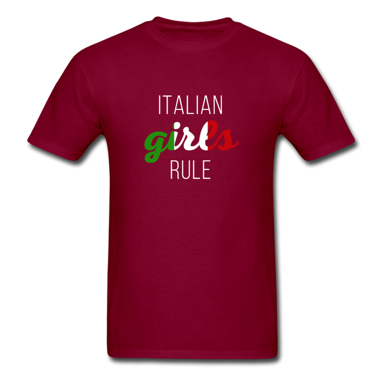 Italian girls rule T-shirt - burgundy