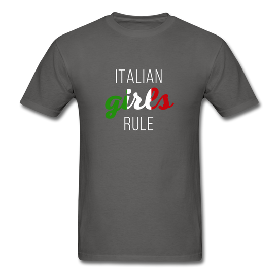 Italian girls rule T-shirt - charcoal