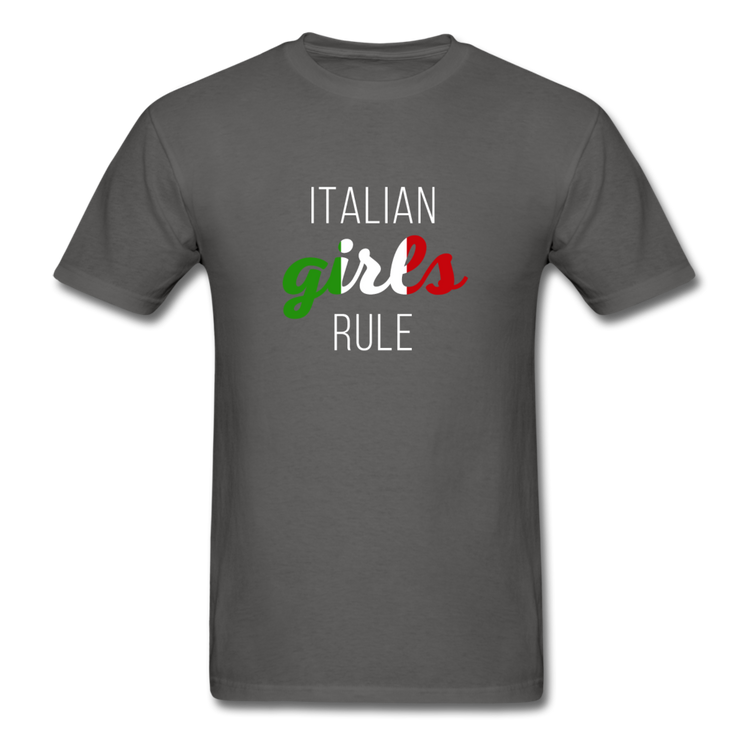 Italian girls rule T-shirt - charcoal