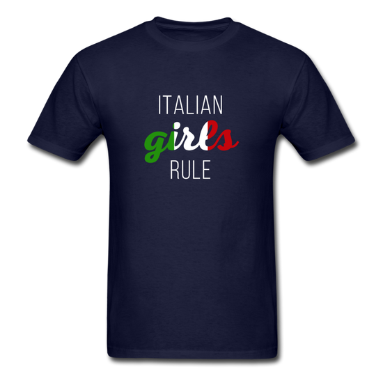 Italian girls rule T-shirt - navy