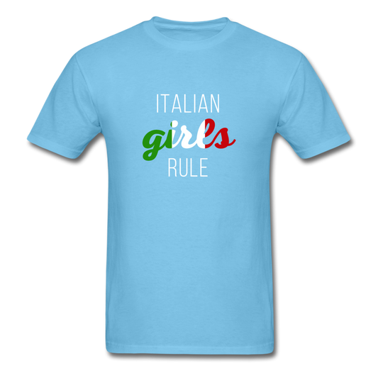 Italian girls rule T-shirt - aquatic blue