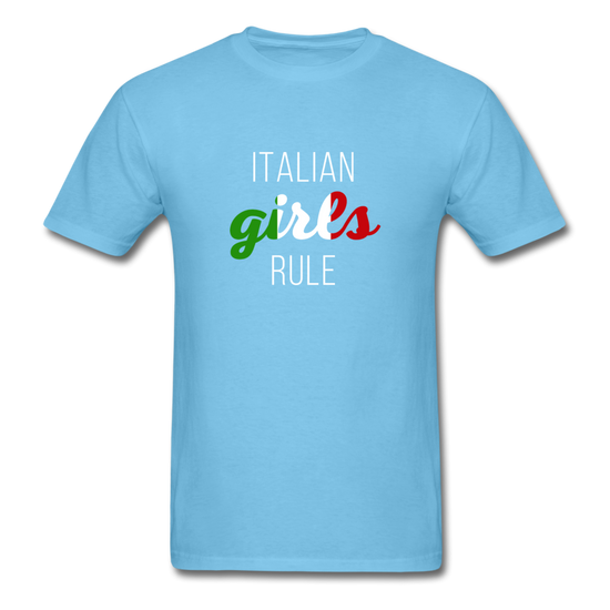 Italian girls rule T-shirt - aquatic blue