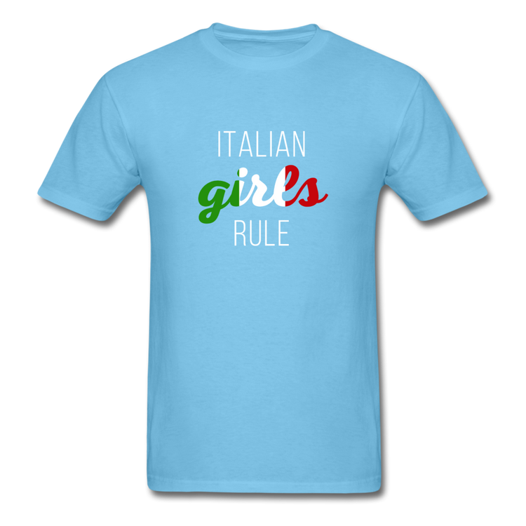 Italian girls rule T-shirt - aquatic blue