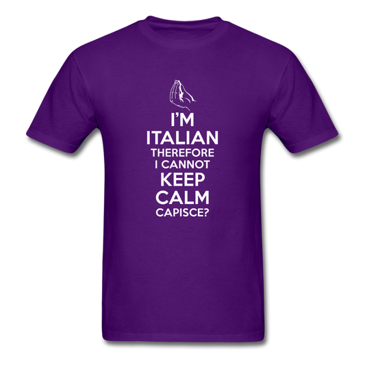 I Can't Keep Calm, I'm Italian Capeesh?  T-shirt - purple