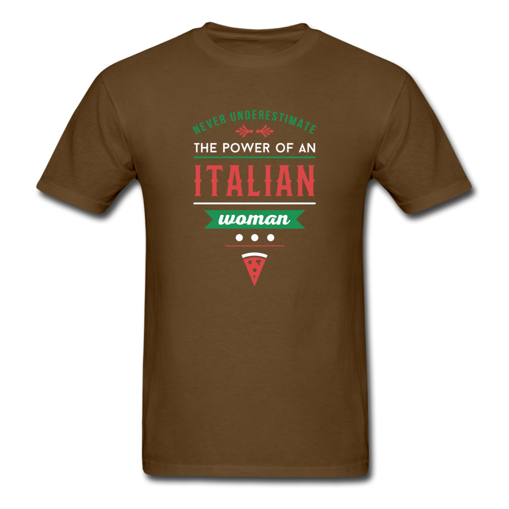Never underestimate the power of an Italian woman T-shirt - black