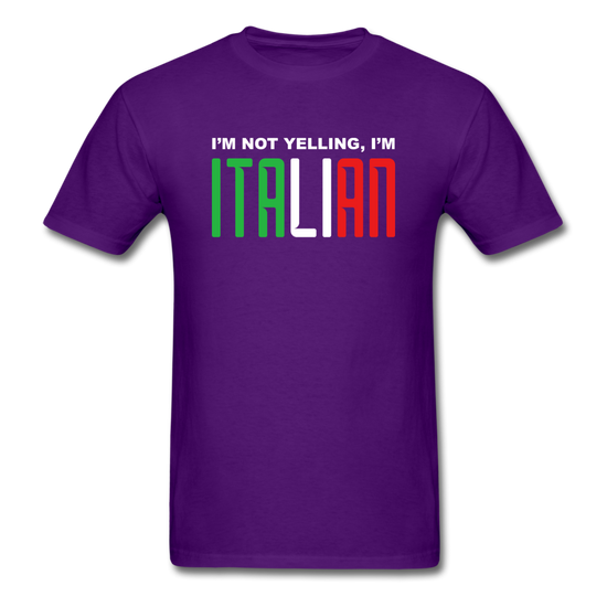 I'm not yelling I'm Italian T-shirt - purple