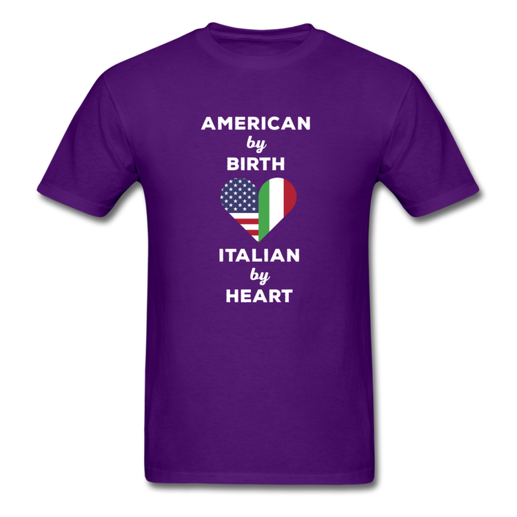 American by birth Italian by heart T-shirt - purple