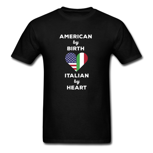 American by birth Italian by heart T-shirt - black