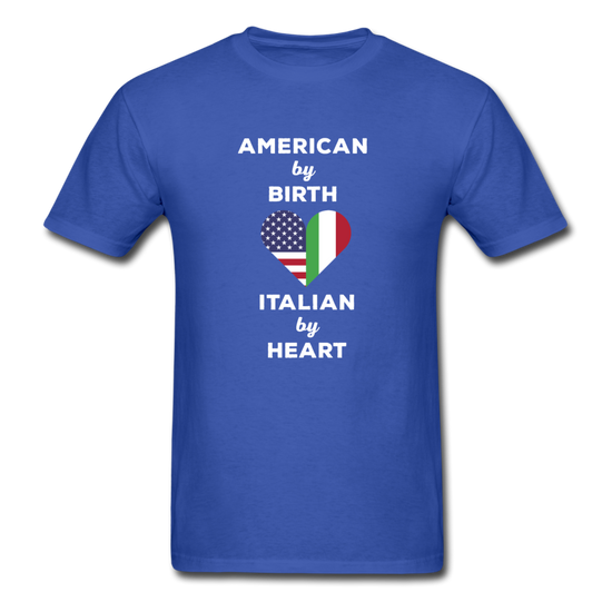 American by birth Italian by heart T-shirt - royal blue