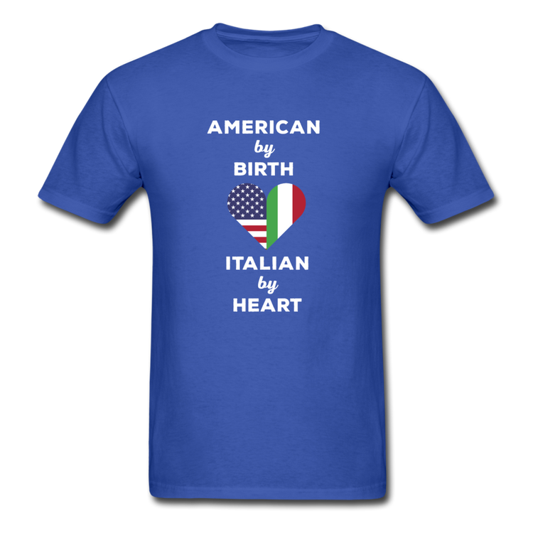 American by birth Italian by heart T-shirt - royal blue