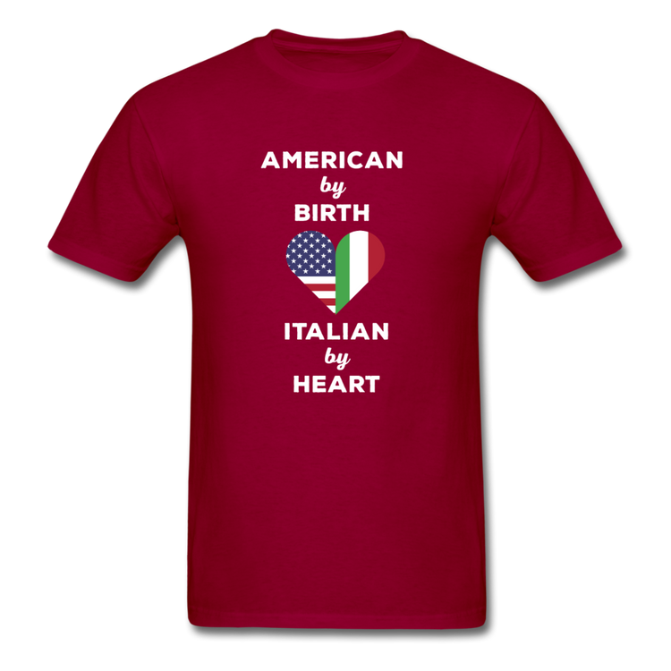 American by birth Italian by heart T-shirt - dark red