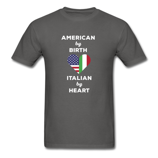 American by birth Italian by heart T-shirt - charcoal