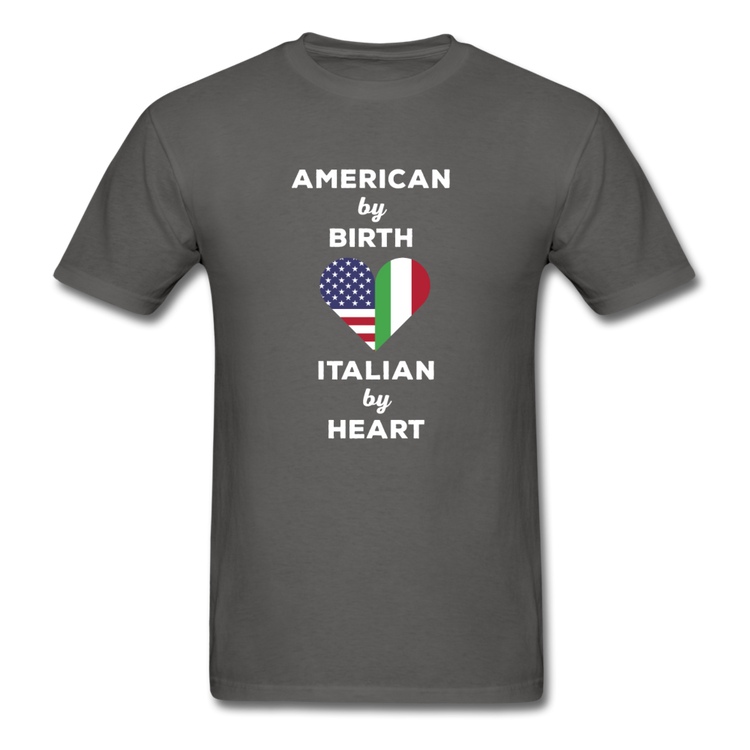 American by birth Italian by heart T-shirt - charcoal