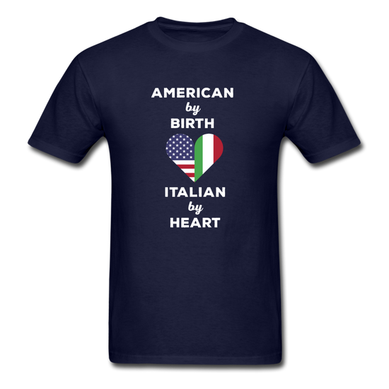 American by birth Italian by heart T-shirt - navy