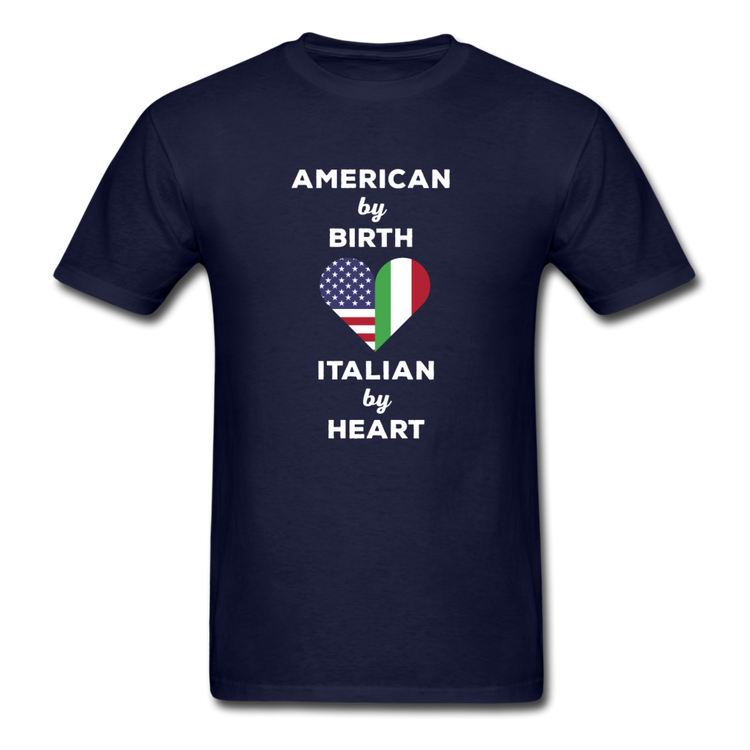 American by birth Italian by heart T-shirt - navy