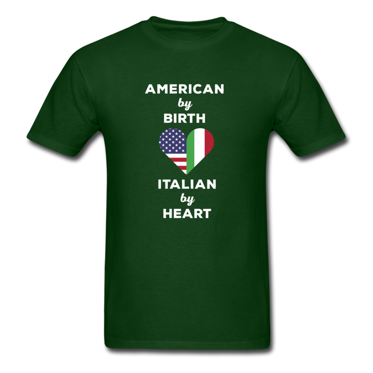 American by birth Italian by heart T-shirt - forest green