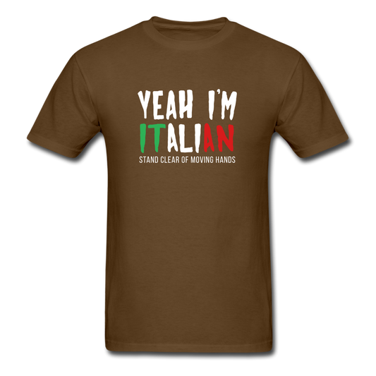 Yeah I'm Italian T-shirt - brown