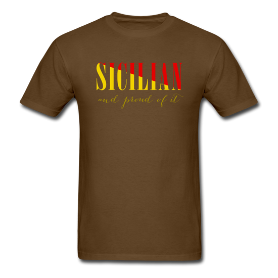 Sicilian and proud of it T-shirt - brown