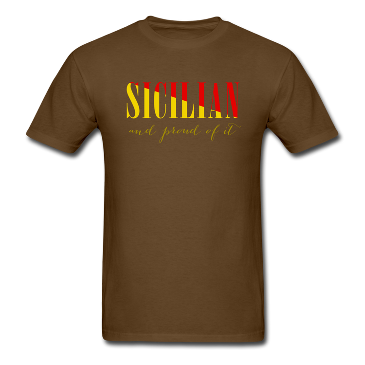 Sicilian and proud of it T-shirt - brown