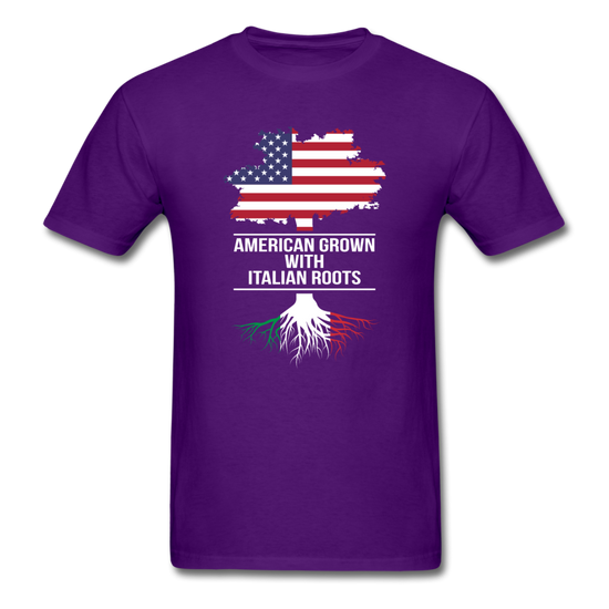 American Grown with Italian Roots T-shirt - purple