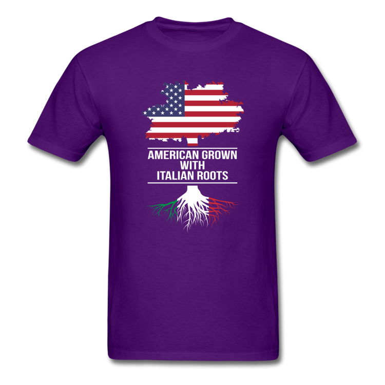 American Grown with Italian Roots T-shirt - purple