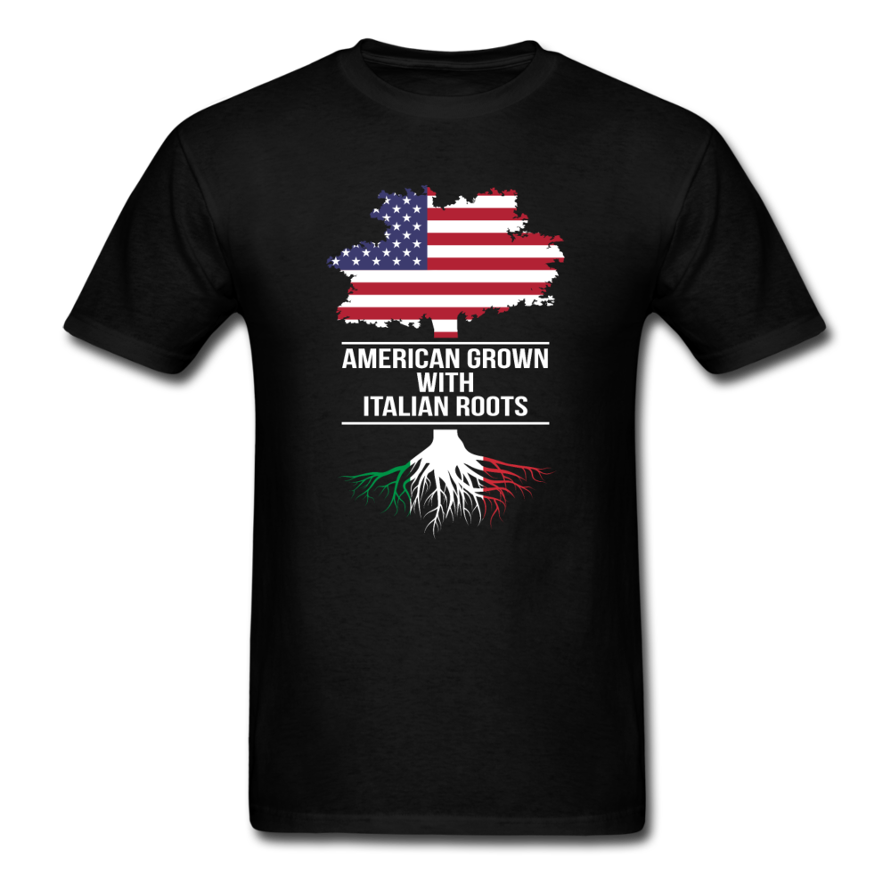 American Grown with Italian Roots T-shirt - black