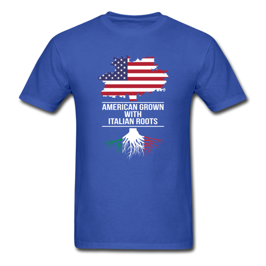 American Grown with Italian Roots T-shirt - royal blue